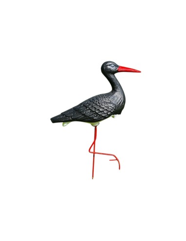 Kleiner Schwarz Storch Figur H: 46cm Gartenfigur Statue Skulptur