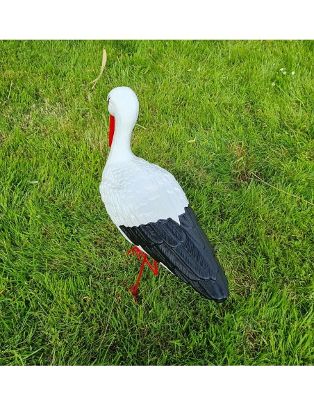 Mittelgroßer Storch Figur H: 75cm Gartenfigur Statue Skulptur