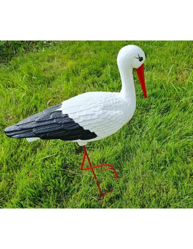 Mittelgroßer Storch Figur H: 75cm Gartenfigur Statue Skulptur