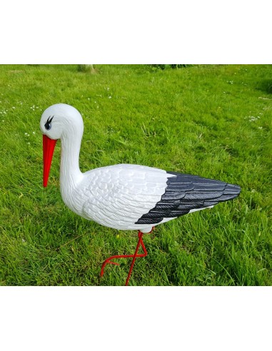 Mittelgroßer Storch Figur H: 75cm Gartenfigur Statue Skulptur
