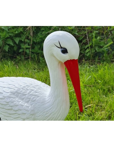 Mittelgroßer Storch Figur H: 75cm Gartenfigur Statue Skulptur
