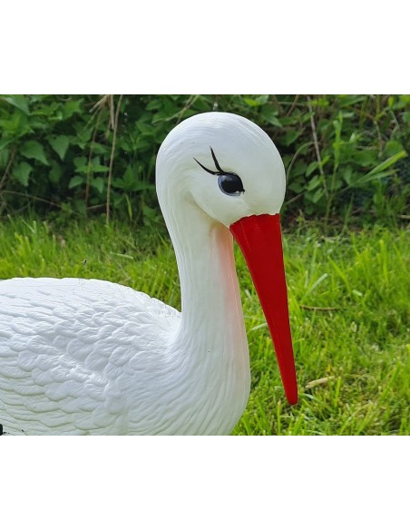 Mittelgroßer Storch Figur H: 75cm Gartenfigur Statue Skulptur