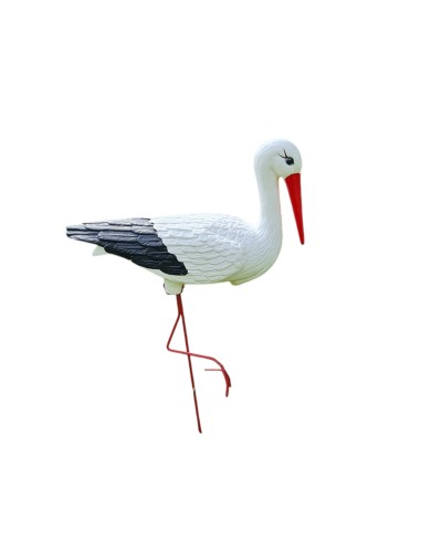 Mittelgroßer Storch Figur H: 75cm Gartenfigur Statue Skulptur