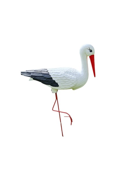 Mittelgroßer Storch Figur H: 75cm Gartenfigur Statue Skulptur