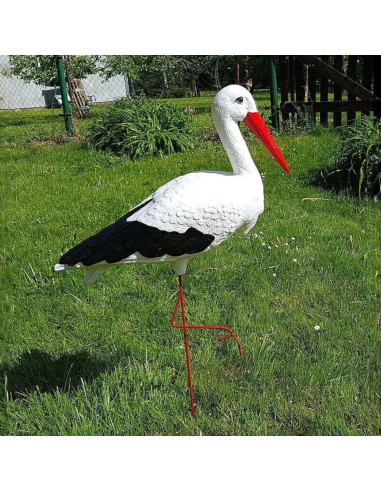 Großer Storch Figur H: 88cm Gartenfigur Statue Skulptur