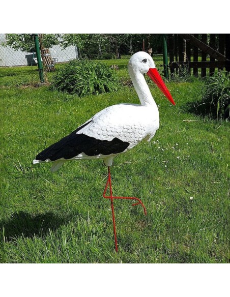 Großer Storch Figur H: 88cm Gartenfigur Statue Skulptur