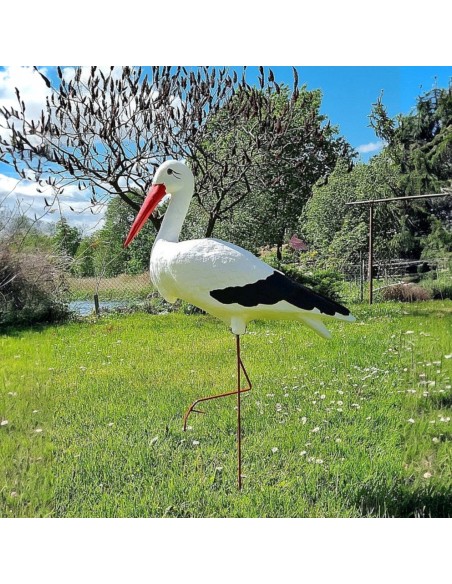 Großer Storch Figur H: 88cm Gartenfigur Statue Skulptur