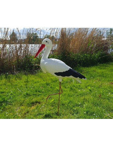 Großer Storch Figur H: 88cm Gartenfigur Statue Skulptur