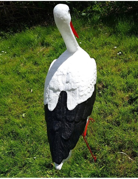 Großer Storch Figur H: 88cm Gartenfigur Statue Skulptur