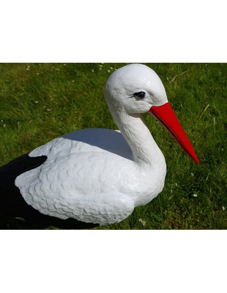 Großer Storch Figur H: 88cm Gartenfigur Statue Skulptur