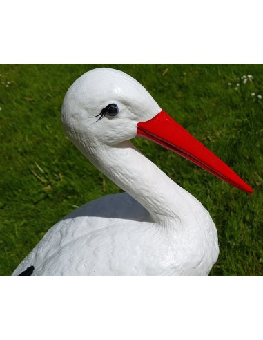 Großer Storch Figur H: 88cm Gartenfigur Statue Skulptur