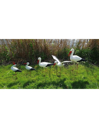 Großer Storch Figur H: 88cm Gartenfigur Statue Skulptur