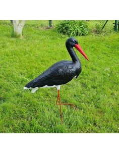 Großer Schwarz Storch Figur H: 88cm Gartenfigur Statue Skulptur 2