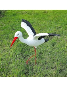 Mittelgroßer Fliegend Storch Figur H: 75cm Gartenfigur Statue Skulptur