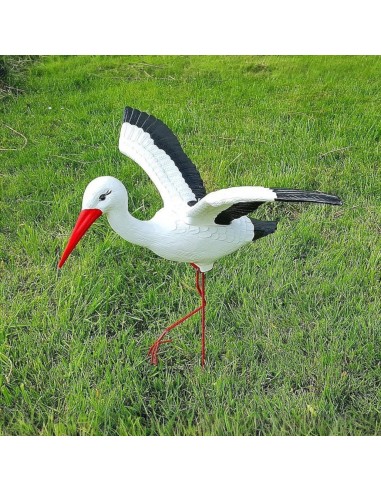 Mittelgroßer Fliegend Storch Figur H: 75cm Gartenfigur Statue Skulptur