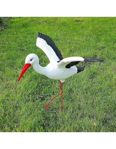 Mittelgroßer Fliegend Storch Figur H: 75cm Gartenfigur Statue Skulptur