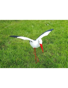 Mittelgroßer Fliegend Storch Figur H: 75cm Gartenfigur Statue Skulptur 2