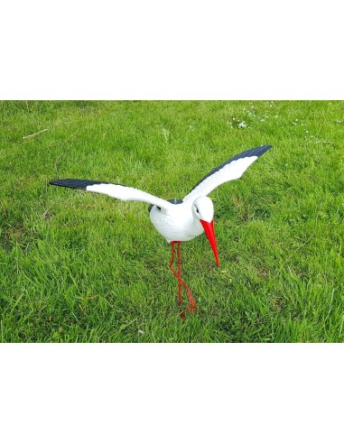 Mittelgroßer Fliegend Storch Figur H: 75cm Gartenfigur Statue Skulptur