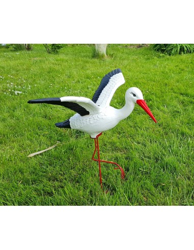 Mittelgroßer Fliegend Storch Figur H: 75cm Gartenfigur Statue Skulptur