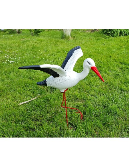 Mittelgroßer Fliegend Storch Figur H: 75cm Gartenfigur Statue Skulptur