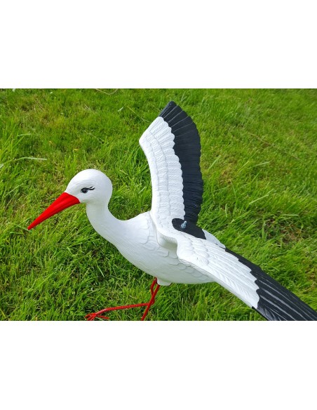 Mittelgroßer Fliegend Storch Figur H: 75cm Gartenfigur Statue Skulptur