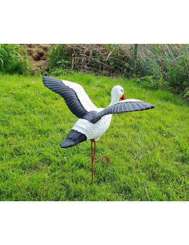 Mittelgroßer Fliegend Storch Figur H: 75cm Gartenfigur Statue Skulptur
