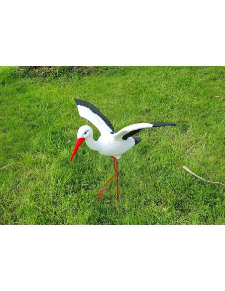 Mittelgroßer Fliegend Storch Figur H: 75cm Gartenfigur Statue Skulptur