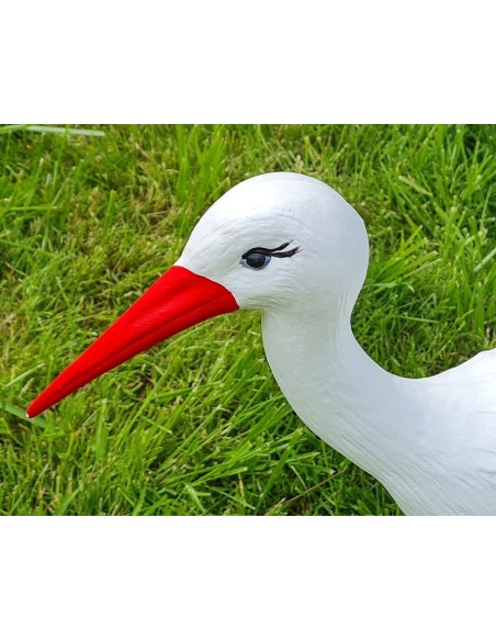 Mittelgroßer Fliegend Storch Figur H: 75cm Gartenfigur Statue Skulptur