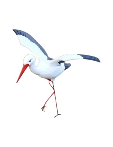 Mittelgroßer Fliegend Storch Figur H: 75cm Gartenfigur Statue Skulptur