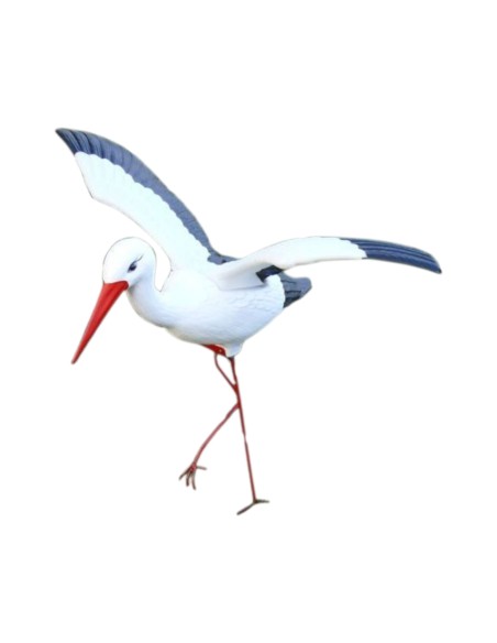 Mittelgroßer Fliegend Storch Figur H: 75cm Gartenfigur Statue Skulptur