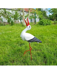 Kleiner Storch Figur H: 57cm Klapperstorch Gartenfigur Statue Skulptur 2