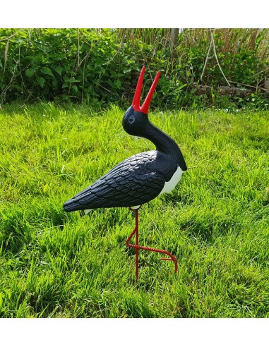 Kleiner Schwarz Storch Figur H: 57cm Klapperstorch Gartenfigur Statue Skulptur