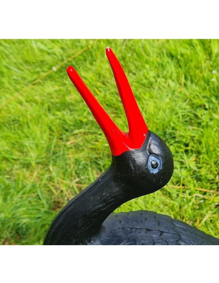 Kleiner Schwarz Storch Figur H: 57cm Klapperstorch Gartenfigur Statue Skulptur