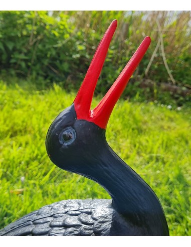 Kleiner Schwarz Storch Figur H: 57cm Klapperstorch Gartenfigur Statue Skulptur
