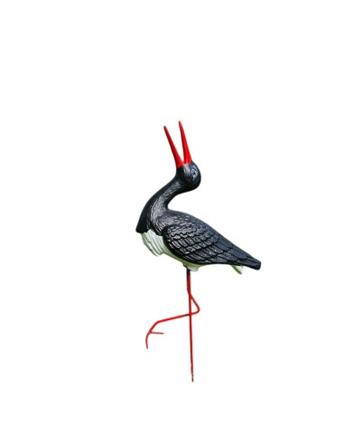 Kleiner Schwarz Storch Figur H: 57cm Klapperstorch Gartenfigur Statue Skulptur
