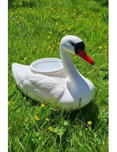 Schwan Schwimmender weißer Blumentopf H: 27cm Pflanzkübel Figur GartenfigurFigur Gartenfigur 2