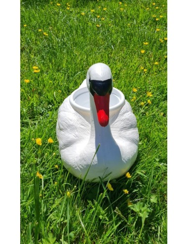 Schwan Schwimmender weißer Blumentopf H: 27cm Pflanzkübel Figur GartenfigurFigur Gartenfigur