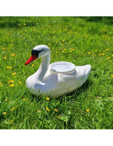 Schwan Schwimmender weißer Blumentopf H: 27cm Pflanzkübel Figur GartenfigurFigur Gartenfigur