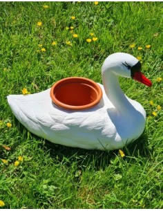 Schwan Schwimmender brauner Blumentopf H: 27cm Pflanzkübel Figur GartenfigurFigur Gartenfigur 2
