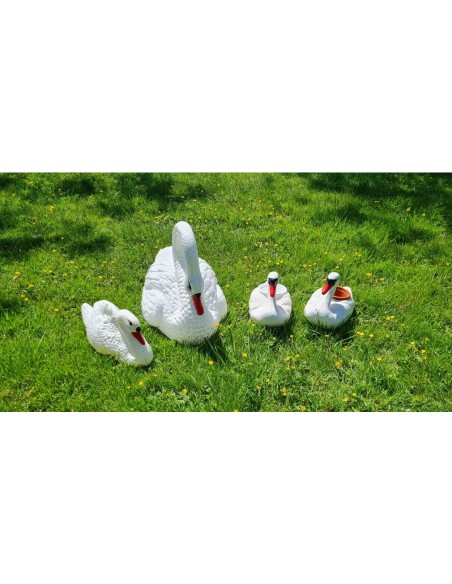 Schwan Schwimmender brauner Blumentopf H: 27cm Pflanzkübel Figur GartenfigurFigur Gartenfigur