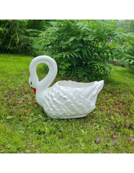 Schwan mittelgroßer Blumentopf H: 42cm Pflanzkübel Figur Gartenfigur