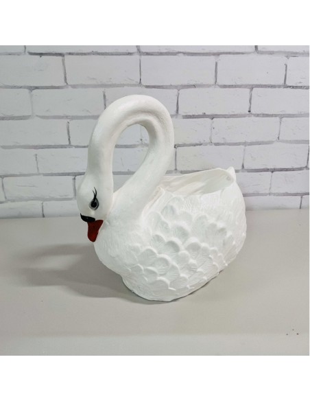 Schwan mittelgroßer Blumentopf H: 42cm Pflanzkübel Figur Gartenfigur