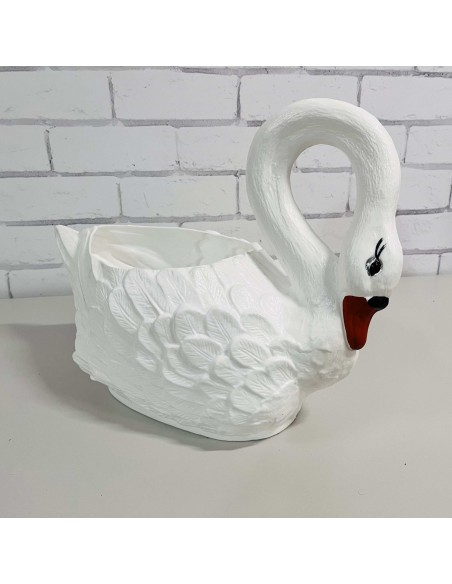 Schwan mittelgroßer Blumentopf H: 42cm Pflanzkübel Figur Gartenfigur