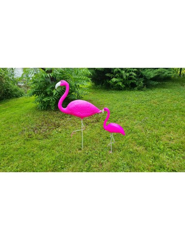 Flamingfamilie 2 Flamingos dunkel rosa Figur Gartenfigur