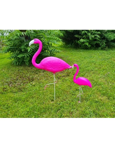 Flamingfamilie 2 Flamingos dunkel rosa Figur Gartenfigur