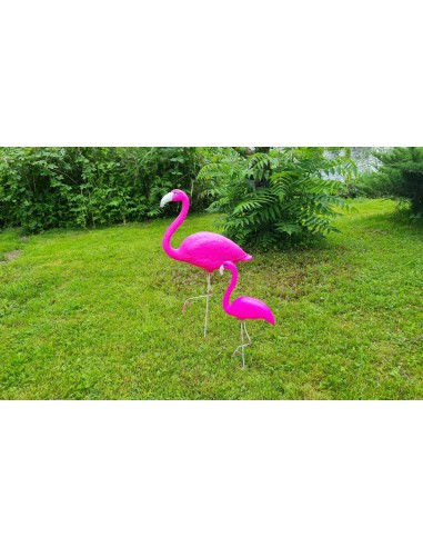 Flamingfamilie 2 Flamingos dunkel rosa Figur Gartenfigur