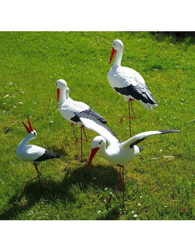 Störche Familie Set 5x Storch Figur Gartenfigur