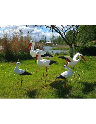 Störche Familie Set 5x Storch Figur Gartenfigur