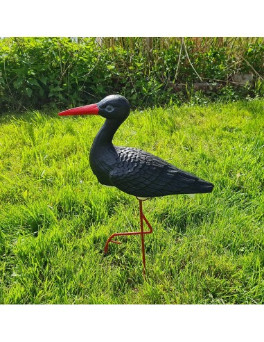 Störche Familie Set 4x Schwarz Storch Figur Gartenfigur Statue Skulptur