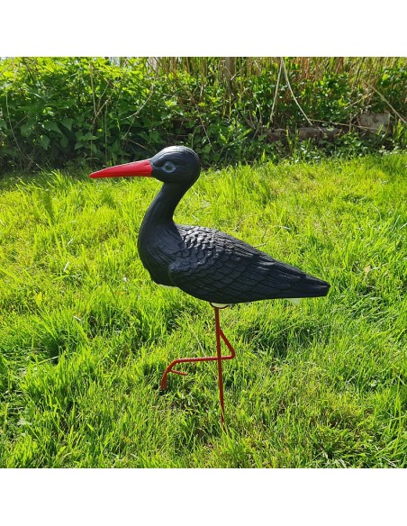 Störche Familie Set 4x Schwarz Storch Figur Gartenfigur Statue Skulptur